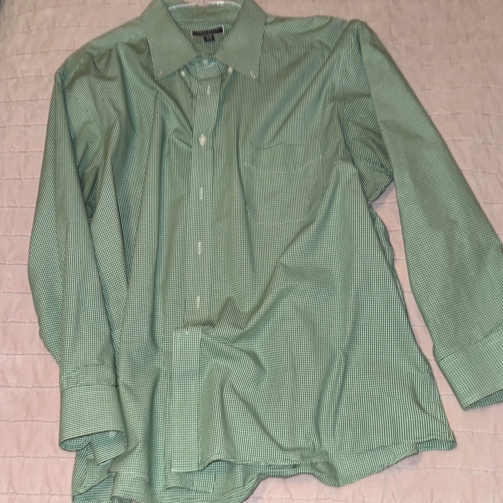 Club Room Men's Green Dress Shirt